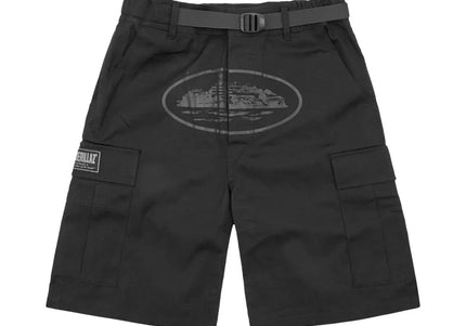Corteiz Alcatraz Cargo Shorts Triple Black