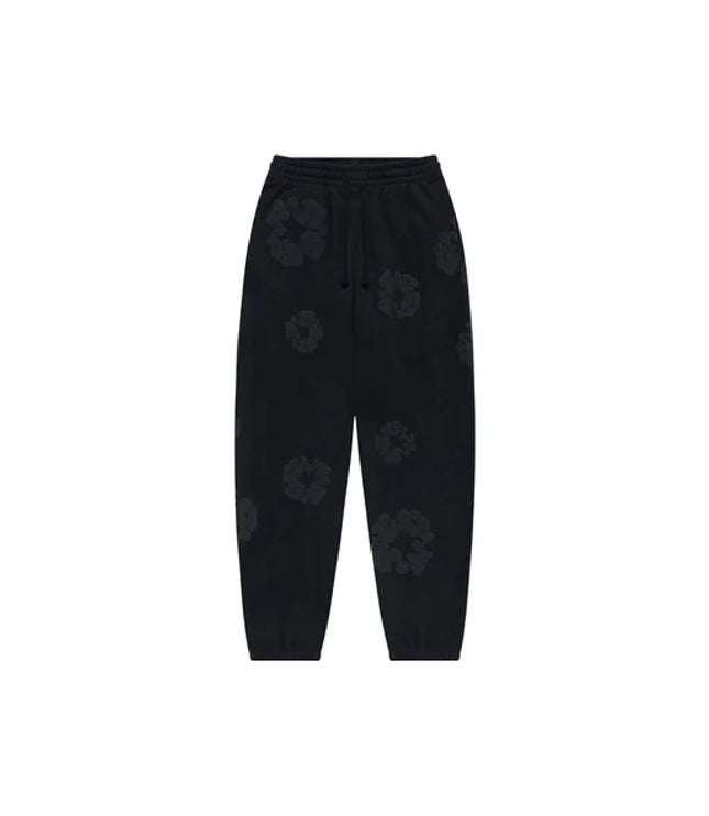Denim Tears Cotton Wreath Sweatpants Black Monochrome