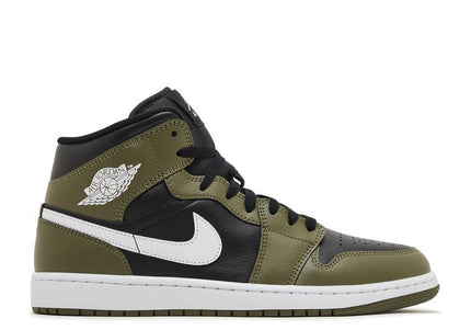 Jordan 1 Mid Black White Olive