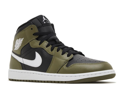 Jordan 1 Mid Black White Olive