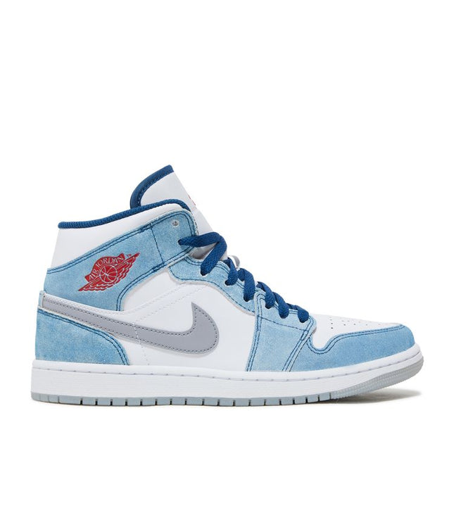 Jordan 1 Mid French Blue Fire Red