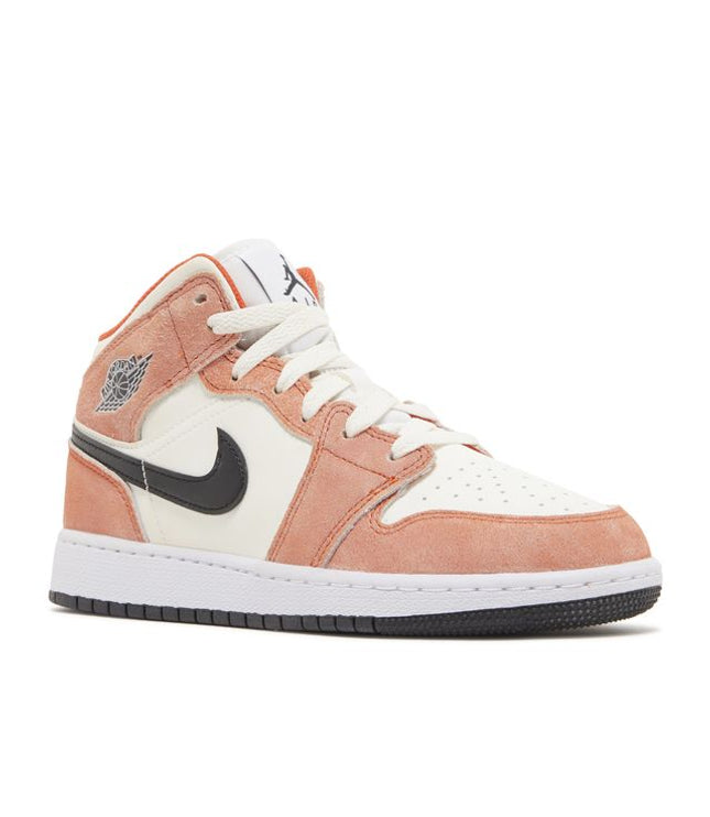 Jordan 1 Mid SE Orange Suede (GS)