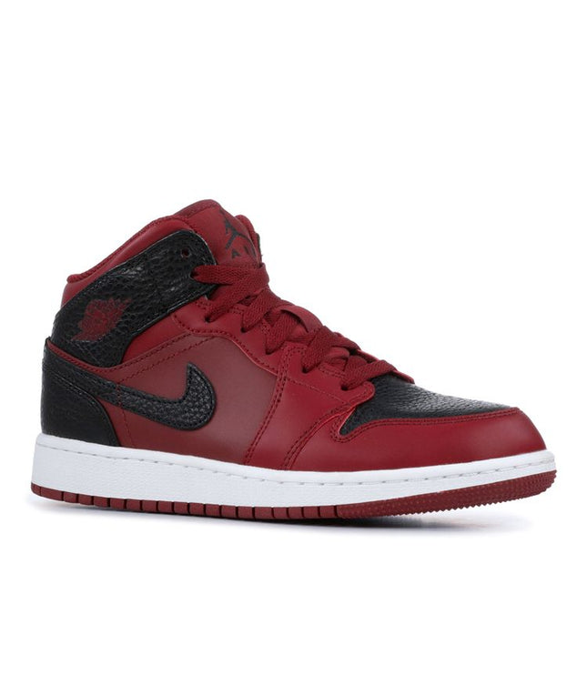 Jordan 1 Mid Team Red Black White (GS)