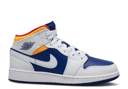 Jordan 1 Mid White Laser Orange Deep Royal Blue (GS)