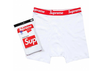 Supreme Hanes Boxer Briefs (4 kusy) White