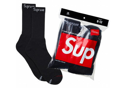 Supreme Hanes Socks (4 páry) Black