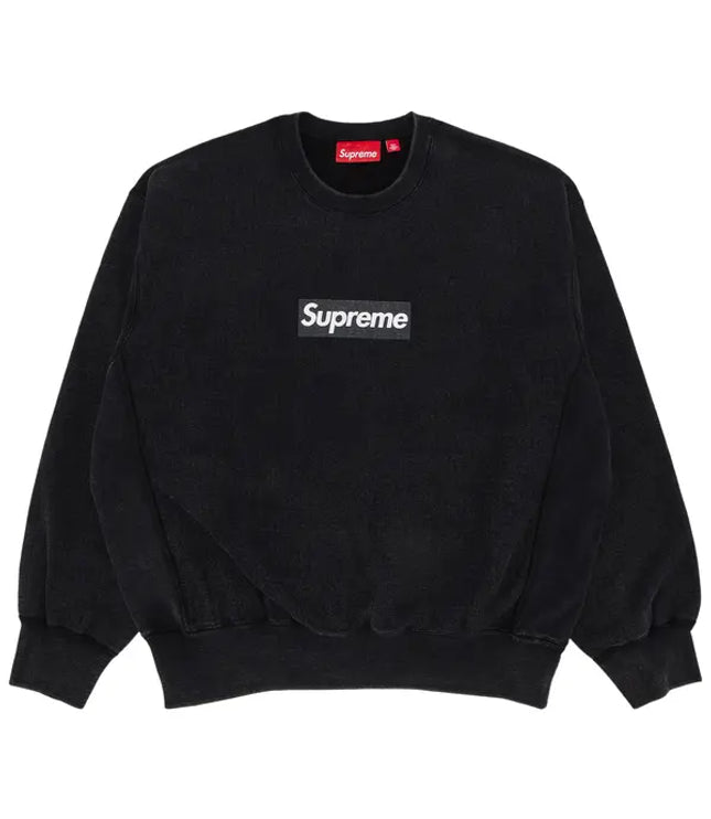 Supreme Washed Box Logo Crewneck Black