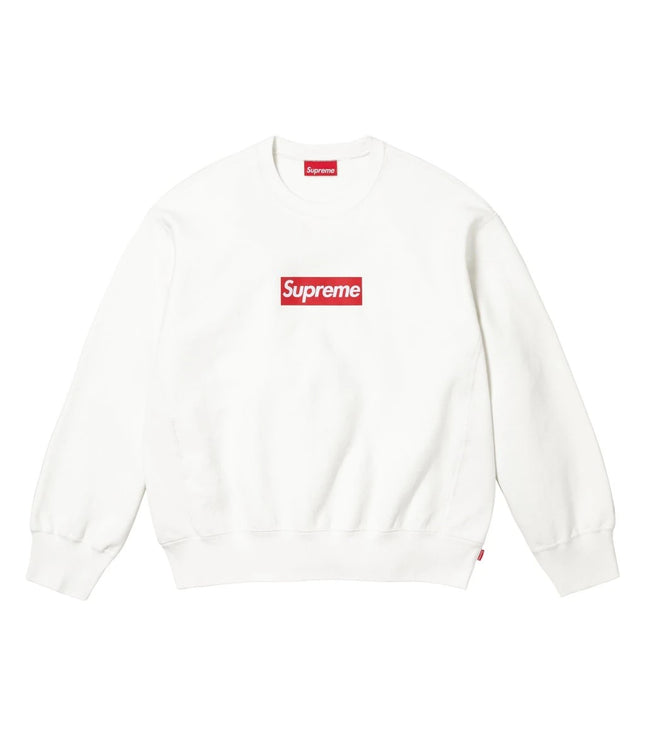 Supreme Washed Box Logo Crewneck White